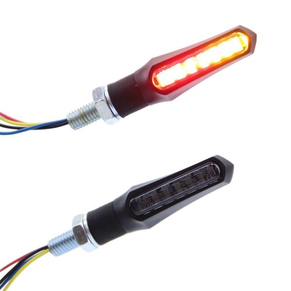 Motorrad LED Blinker/LED Rücklicht Kombination Tiger schwarz getönt (165221)