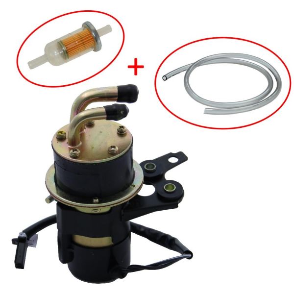 Pompe à essence + filtre + durite Pompe à carburant 8mm raccords coudés 12V, Tuyaux d'essence, de dépression & d'huile, Pompes, refroidissement &  tuyaux, Pièces de moteur de moto