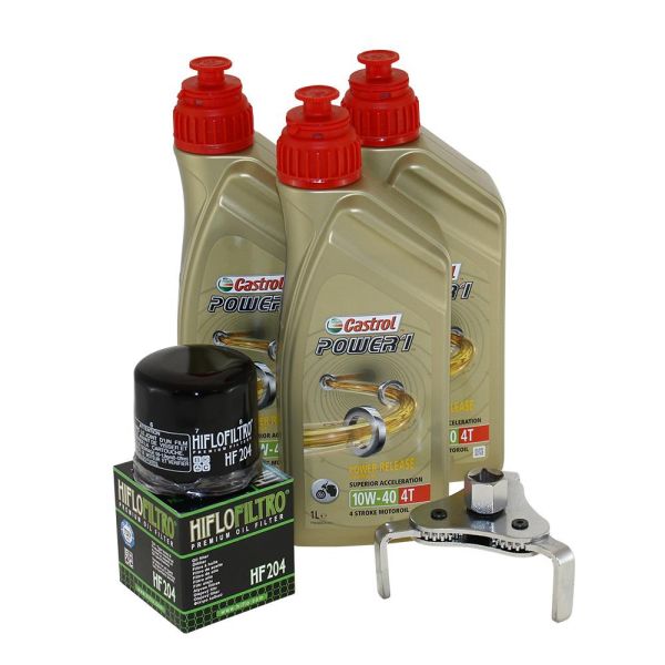 Öl Wechselset 3 Liter Castrol SAE 10W-40 Power 1 4T inkl. Ölfilter 