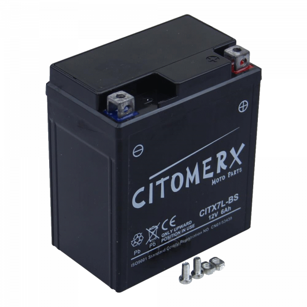 Gel-Batterie CIT YTX7L, 12 V 6 Ah, Pluspol rechts, DIN 50614, 12 Volt  Gelbatterien, Gelbatterien, Batterien