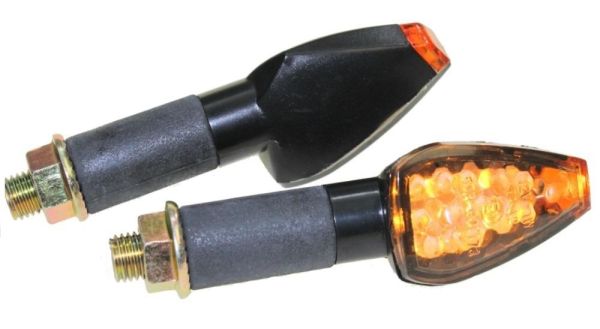 Motorrad Mini Blinker LED Future schwarz getönt E-geprüft M10 (163672)