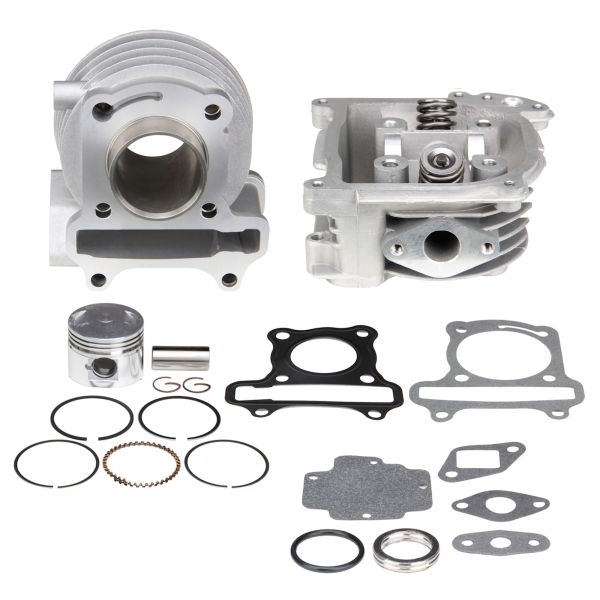 Zylinder Set + Kopf 50ccm 39mm (lange 69,5mm Ventile) (mit SLS) für 4-Takt China GY6 Kymco 139QMB 139QMA Euro 4/5 (107539)