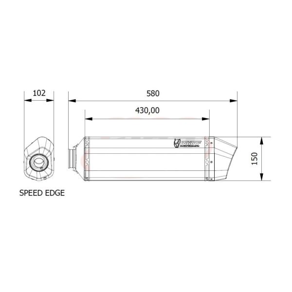 Mivv SPORT Schalldämpfer SPEED EDGE 2 SLIP-ON Steel Black für TRIUMPH SPEED TRIPLE BJ 2011 > 2015 (AT.012.LRB)