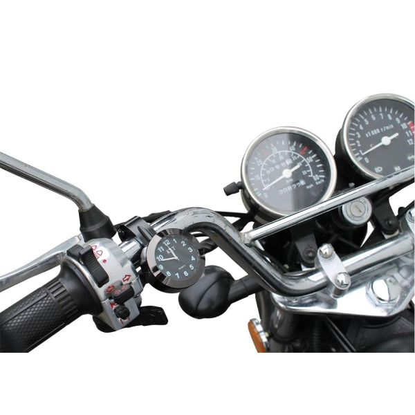 Motorraduhr Lenker Uhr schwarz Motorräder Uhren Lenkerhalterung