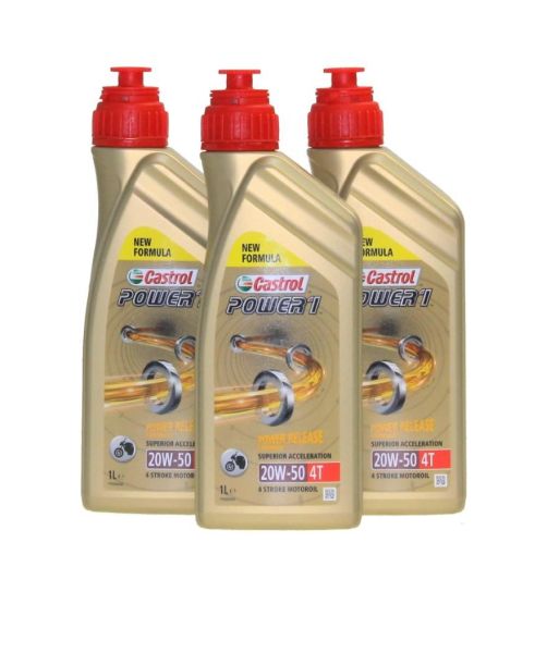 3 Liter Motoröl Castrol SAE 20W-50 Power 1 (Nachfolger von Castrol SAE 20W-50 Act evo 4T mineralisch (163809)