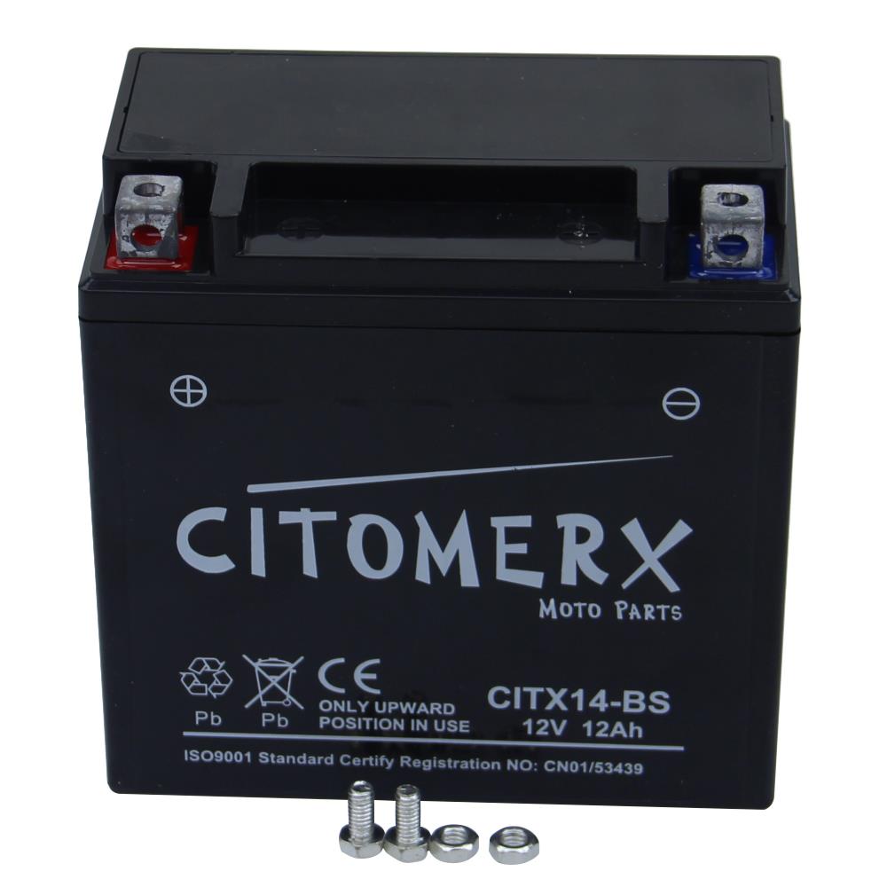 Gel battery CITX14-BS, 12V/12 AH, +pole left, YTX14-BS DIN 51214LF