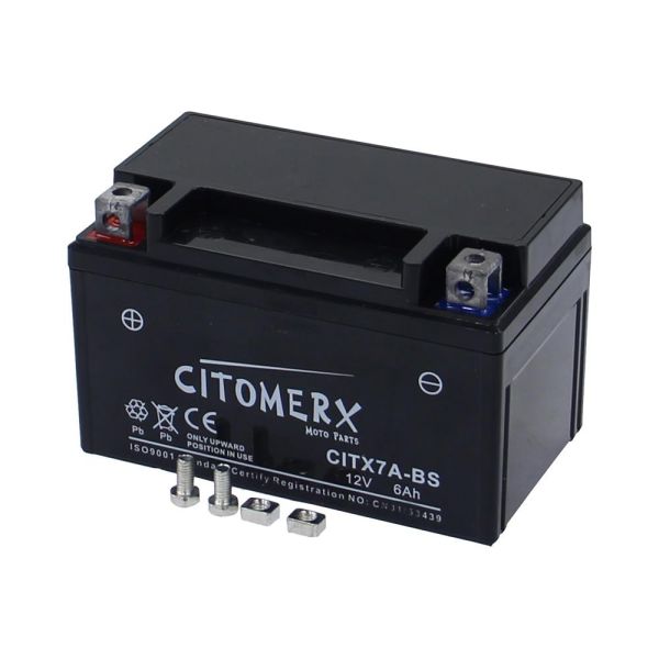 Citomerx battery maintenance free YTX7A-BS 12V/6AH for scooter motorcycle, Batteries, Electrical accessories, Scooter electrics, Scooter parts