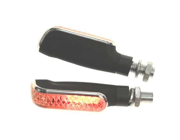 Motorrad LED Blinker/LED Rücklicht Kombination Jacko schwarz matt klar (163899)