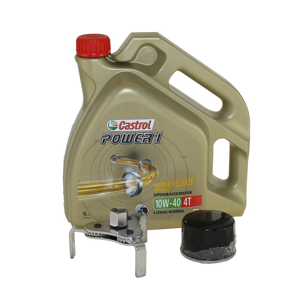 Öl Wechselset 4 Liter Castrol SAE 10W-40 Power 1 4T inkl. Ölfilter 