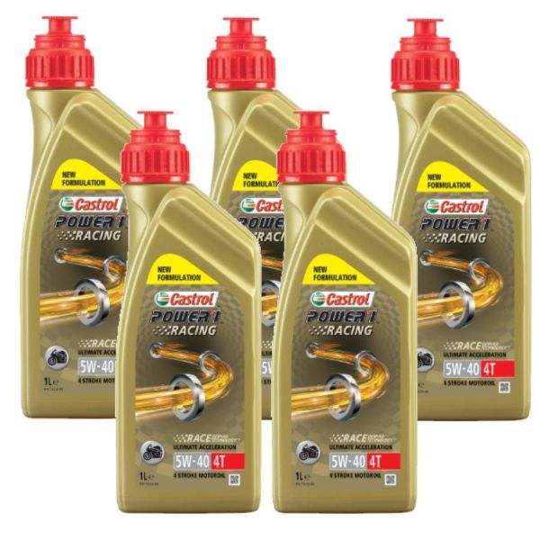 Castrol Motoröl 5W-40 Power 1 Racing 4-Takt synthetisch - 5x1 Liter (163799)