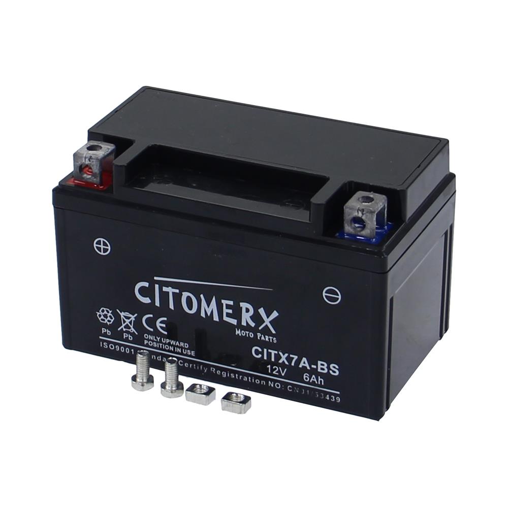 Gel-Batterie CIT YTX7A, 12 V 6 Ah, Pluspol links, DIN 50615, 12 Volt  Gelbatterien, Gelbatterien, Batterien