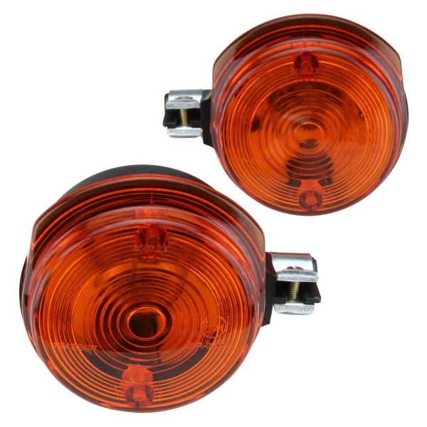 2x Blinker vorne rund Orange E-Zeichen für Simson S51 S50 SR50 MZ ETZ TS 150 250 (1680472)