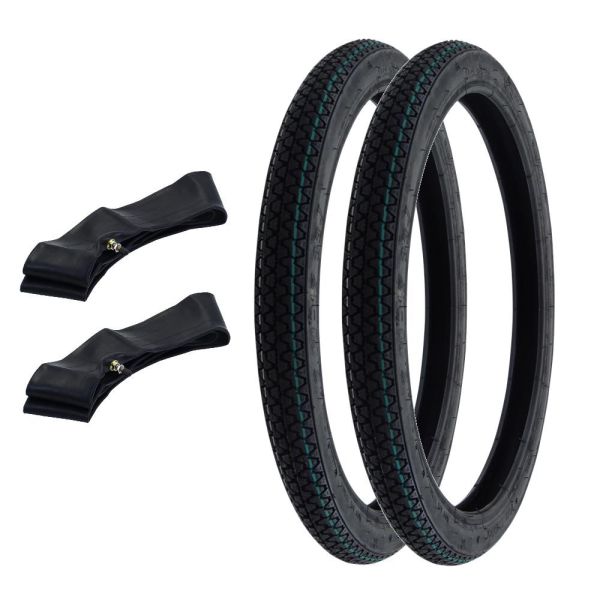 Reifen Set 2x Vee Rubber 2.00-17 Zoll 2.00x17 Schlauch Piaggio Vespa Ciao (1680112s1)