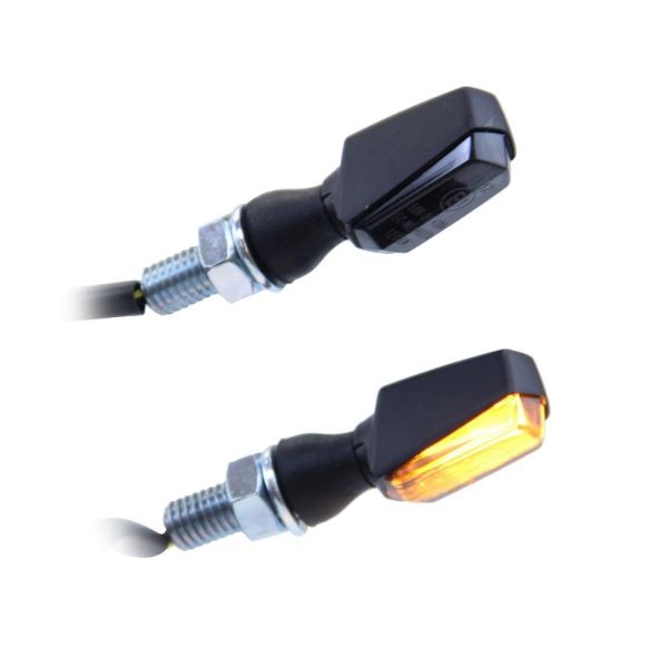 LED Mini Blinker "Vision"  schwarz getönt vorne hinten 12V M8 Motorrad (166251)