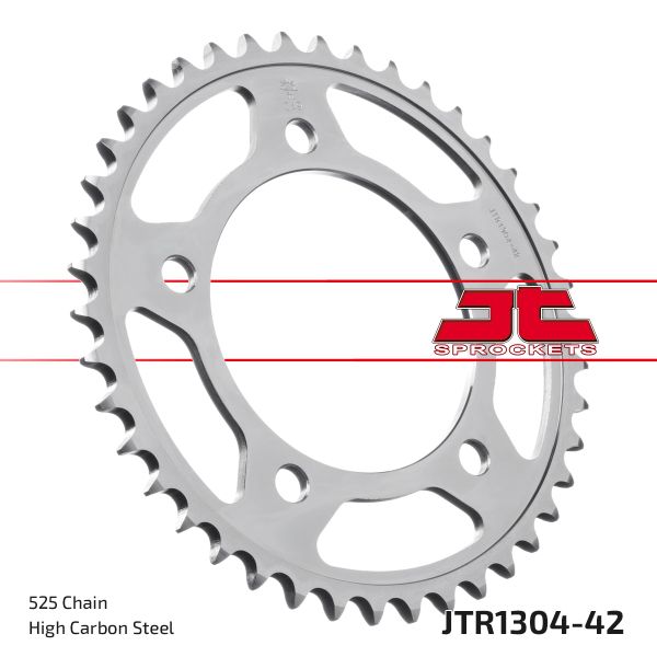 Kettenrad 42 Zähne Teilung 525 Typ JTR1304 SILBER für Honda CBF 500 600 / CB CBR 600 650 900 / VT 750 / XL 1000 (163187)