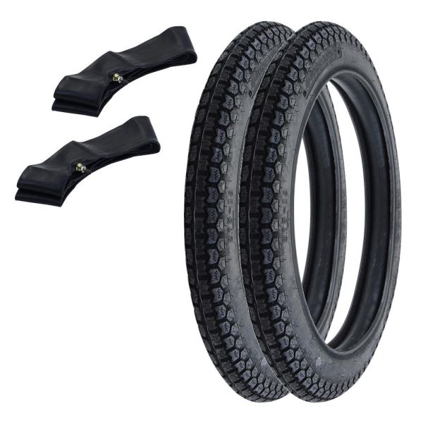 MZ ETZ 250 Reifen/Schlauch Set 2x 2.75-18 42P TT Kenda K254 2 3/4 x 18 Classic Grip MZ TS ES 150 250 (1669682s1)