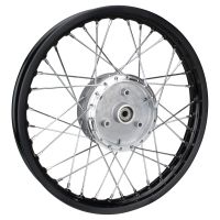 Stahl Speichenrad komplett 1,60x16 Zoll Felgen schwarz / Speichen chrom für Simson S50 S51 S53 S70 S83 KR51 Schwalbe SR4 (100798)
