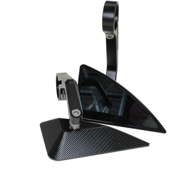 2x Motorrad Spiegel Lenkerendenspiegel Alu CNC schwarz universal (163986)