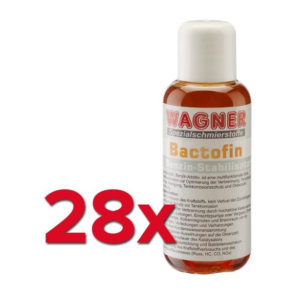 28x250 ml Wagner Bactofin Benzinstabilisator Tankrostschutz für 2- und 4-Takter (200004025028)