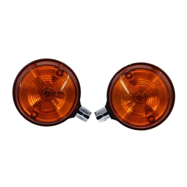 2x Blinker hinten rund Orange E-Zeichen für Simson S51 S50 SR50 MZ ETZ TS  150 250, Blinker, Blinker, Moped Beleuchtung, Mopedteile
