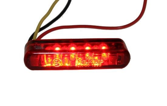 LED Mini Rücklicht für Motorrad, Quad, Roller mit Bremslichtfunktion & E-Nummer (162131)