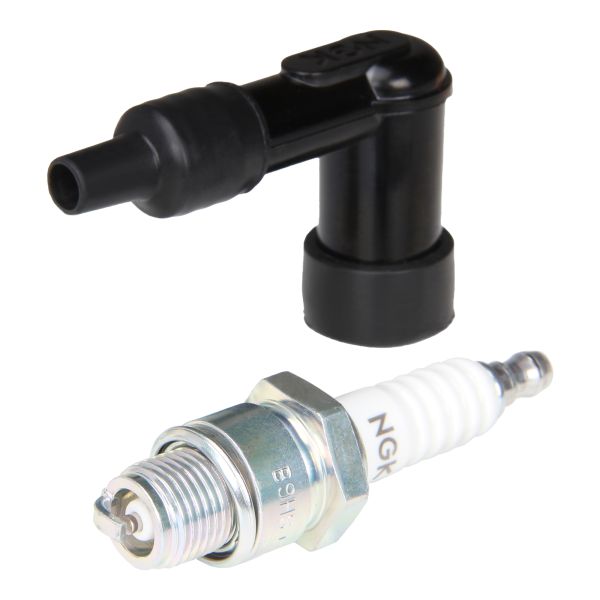 Zündkerze NGK B9HS + Zündkerzenstecker LB05F 90° entstört Tuning für Simson S50 S51 S53 S70 S83 SR50 SR80 KR51/2 (1041612)