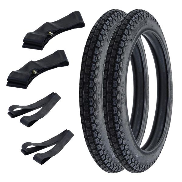 MZ ETZ 250 Reifen/Schlauch/Felgenband Set 2x 2.75-18 42P TT Kenda K254 2 3/4 x 18 Classic Grip MZ TS ES 150 250 (1669682s2)