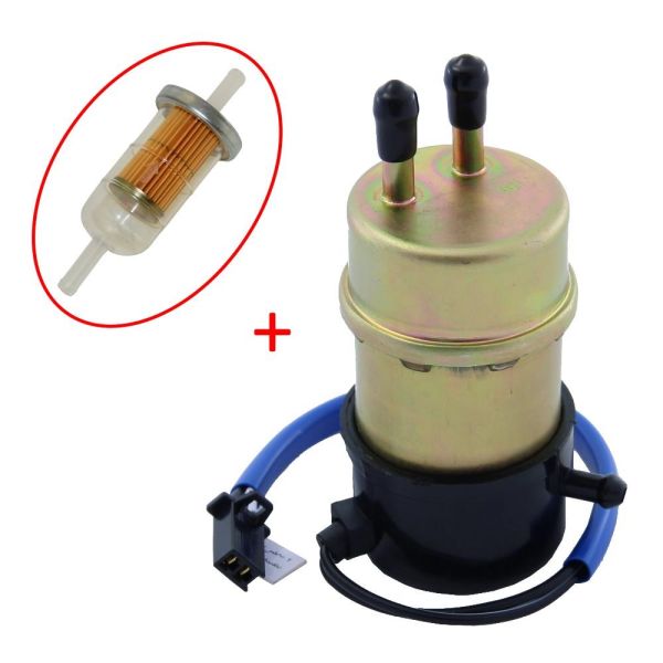 Benzinpumpe 6mm Kraftstoffpumpe 12V gerade Anschlüsse + Filter  (166069)