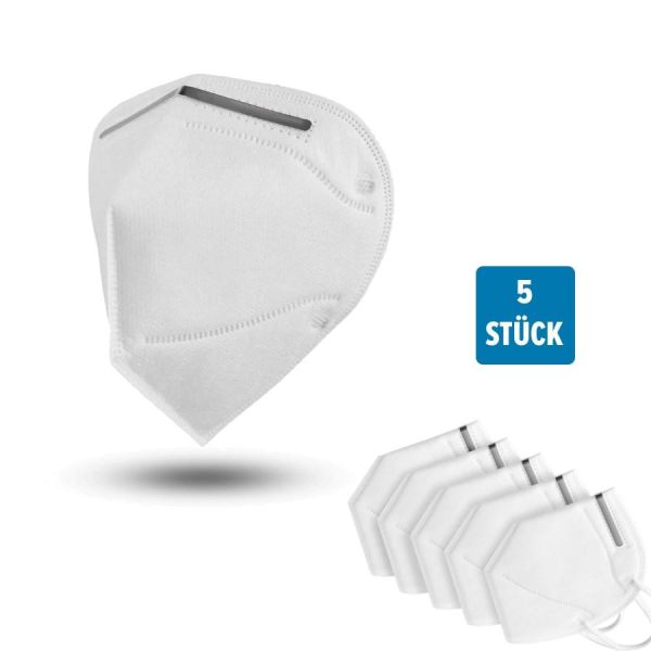 Feinstaubmaske Atemschutzmaske Mundschutz KN95 4-lagig - 5-er Pack. (1664605)