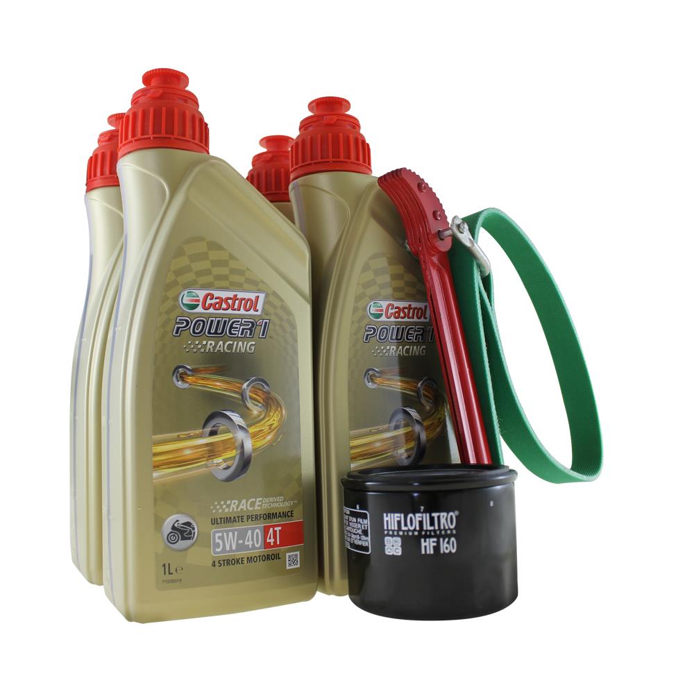 Öl Wechselset 4 Liter Castrol SAE 5W-40 Power 1 Racing 4T inkl 