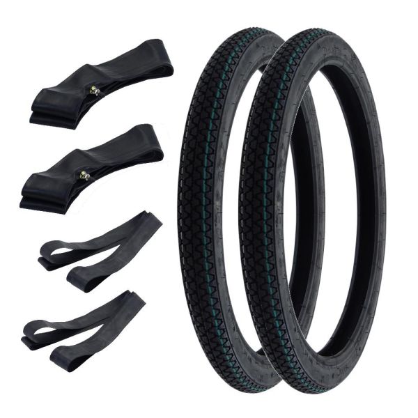 Reifen Set 2x Vee Rubber 2.00-17 Zoll 2.00x17 Schlauch/Felgenband Piaggio Vespa Ciao (1680112s2)