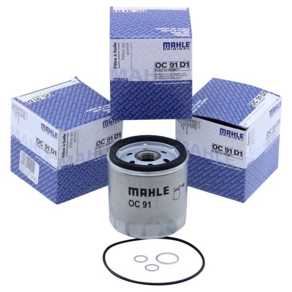 Ölfilter Set 3x Mahle OC91 D1 mit O-Ring und Dichtring für BMW K75 K100 K1 K1100 (9163103)