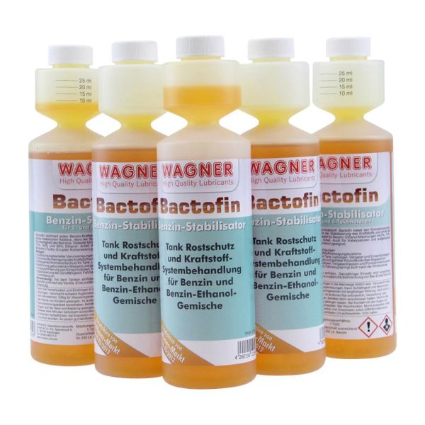 5x250ml Wagner Bactofin Benzinstabilisator Tankrostschutz für 2- und 4-Takter (20000402505)