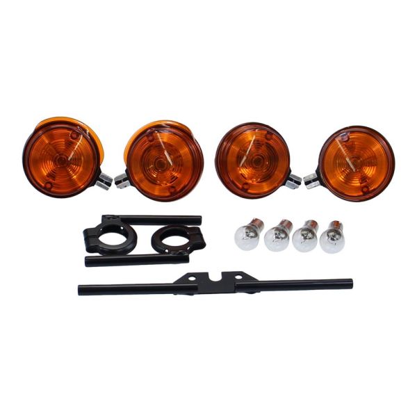 6V Blinker Set komplett E-Zeichen + Blinkerhalter schwarz für Simson S51 S50 (168058s3)