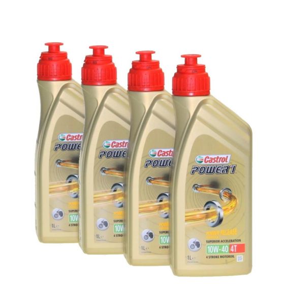 Castrol Motoröl Power 1 Racing 10W-40 4T synthetisch - 4x1 Liter (163806)