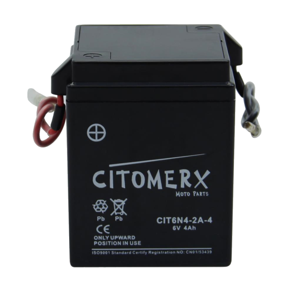 Gel-Batterie CIT 6N4-2A-4, 6 V 4 Ah, Steckkontakt, DIN 00414 (160834)