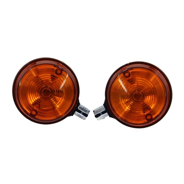 Blinker Set vorne rund orange mit E-Zeichen für Simson S50 S51 MZ ETZ TS 150 125 250 (100872)